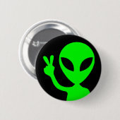 Badge Rond 5 Cm Alien du panneau de la paix (Devant & derrière)