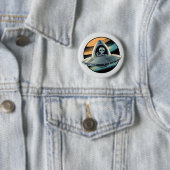 Badge Rond 5 Cm Alien en vaisseau spatial (En situation)