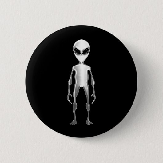 Badge Rond 5 Cm Alien gris (Devant)