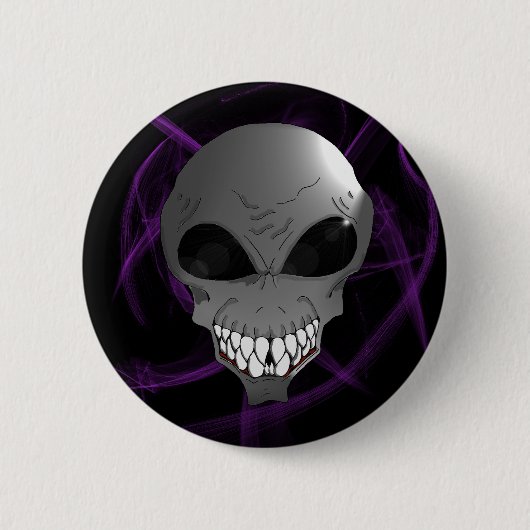 Badge Rond 5 Cm Alien gris (Devant)