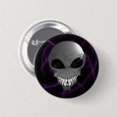 Badge Rond 5 Cm Alien gris (Devant & derrière)