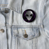 Badge Rond 5 Cm Alien gris (En situation)