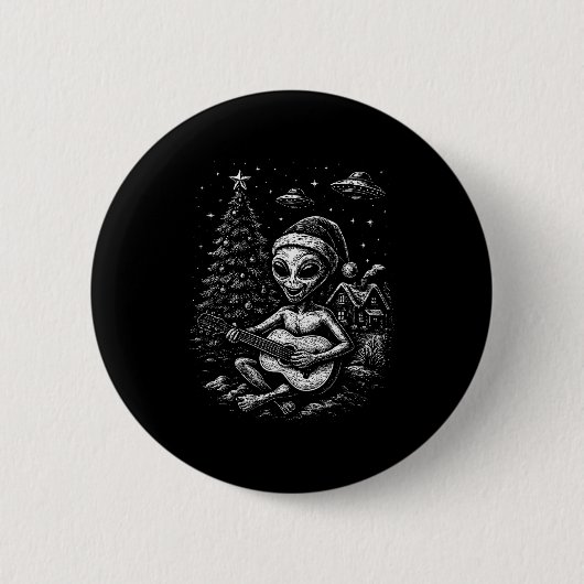 Badge Rond 5 Cm Alien Loves Christmas (Devant)