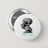 Badge Rond 5 Cm Alien-Paix (Devant & derrière)