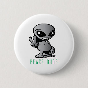 Badge Rond 5 Cm Alien-Paix
