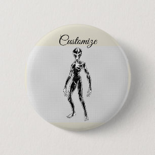Badge Rond 5 Cm Alien UFO Thunder_Cove