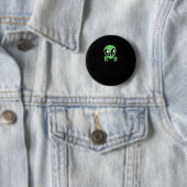 Badge Rond 5 Cm Alien Vert Dans Une Poche Drôle Sci Fi Graphique (En situation)