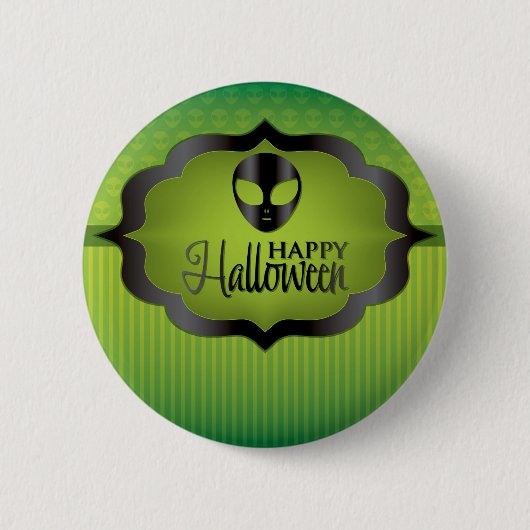 Badge Rond 5 Cm Alien vert d'Halloween (Devant)
