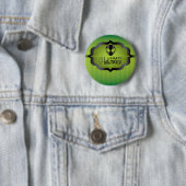 Badge Rond 5 Cm Alien vert d'Halloween (En situation)