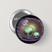 Badge Rond 5 Cm Aliens gris (Devant & derrière)