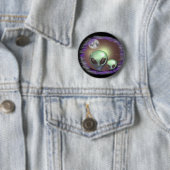 Badge Rond 5 Cm Aliens gris (En situation)