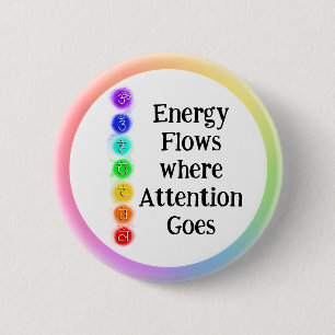 Badge Rond 5 Cm Alignement des Chakras de Flux d'Énergie Conscienc