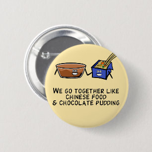 Badge Rond 5 Cm Alimentation chinoise et boudin au chocolat