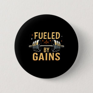 Badge Rond 5 Cm Alimenté Par Gain Bodybuilding Gym