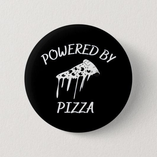 Badge Rond 5 Cm Alimenté Par Pizza (Devant)