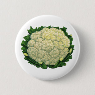 Badge Rond 5 Cm Aliments vintages Légumes Légumes Chou-fleur