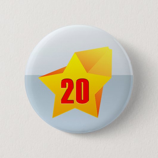 Badge Rond 5 Cm All Star vingt années ! Anniversaire (Devant)