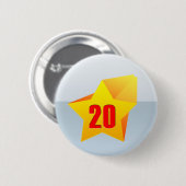 Badge Rond 5 Cm All Star vingt années ! Anniversaire (Devant & derrière)
