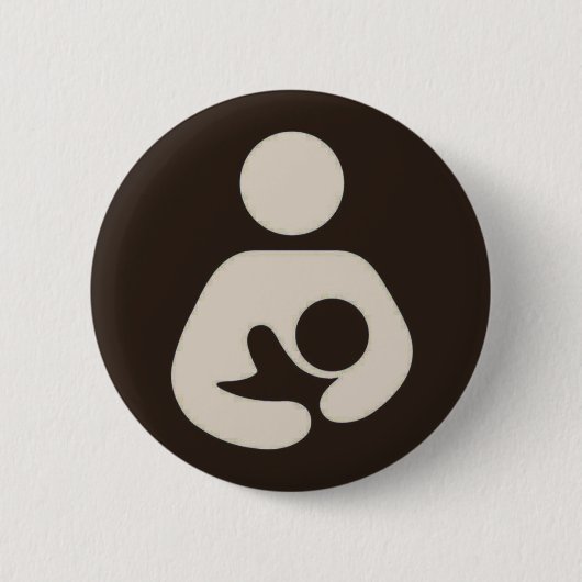 Badge Rond 5 Cm Allaiter le brun de Pinback de symbole (Devant)