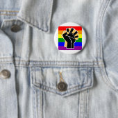 Badge Rond 5 Cm Allée noire LGBTQ (En situation)