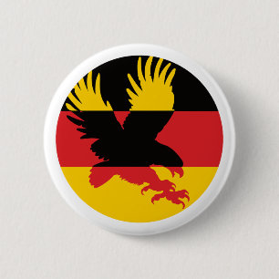 Badge Rond 5 Cm Allemagne Golden Eagle Allemagne drapeau national 