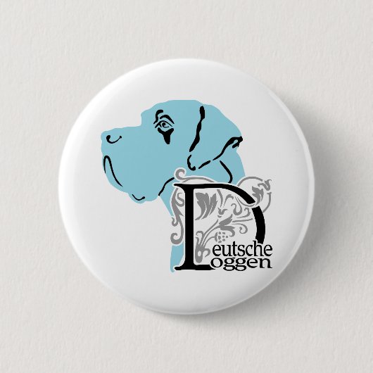 Badge Rond 5 Cm Allemand : Dogue (Devant)