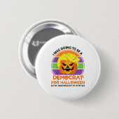 Badge Rond 5 Cm Aller À Un Démocrate Pour Halloween Drôle Trumpkin (Devant & derrière)