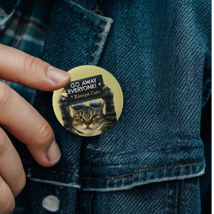 Badge Rond 5 Cm Aller loin Personnes sauf chats espace personnel