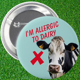 Badge Rond 5 Cm Allergie à l'intolérance laitière allergie aliment