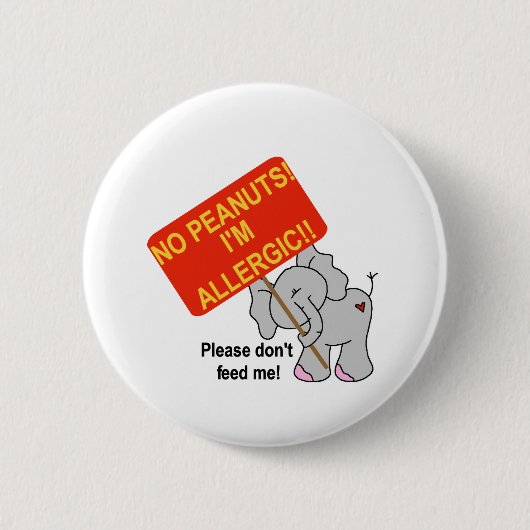 Badge Rond 5 Cm Allergie d'arachide (Devant)