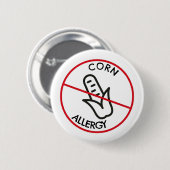 Badge Rond 5 Cm Allergie du maïs (Devant & derrière)