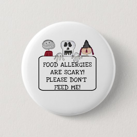 Badge Rond 5 Cm Allergies alimentaires de Halloween (Devant)
