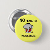 Badge Rond 5 Cm Allergique aux arachides (Devant & derrière)