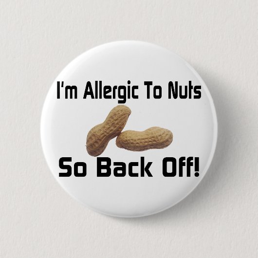 Badge Rond 5 Cm Allergique aux écrous (Devant)