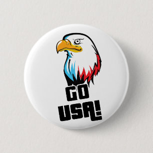 Badge Rond 5 Cm Allez les États-Unis ! aigle américain