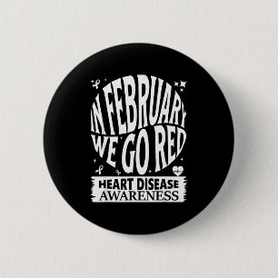 Badge Rond 5 Cm Allez Rouge - Mois de la sensibilisation à la mala