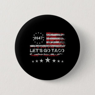Badge Rond 5 Cm Allez Taco 8647 Us Drapeau 86 47 Hommes Femmes 2