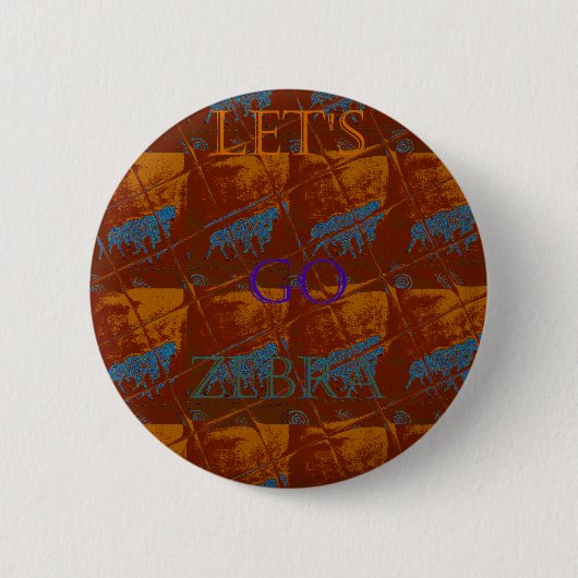 Badge Rond 5 Cm Allez Zebra Safari Art Imprimer/Graphique (Devant)