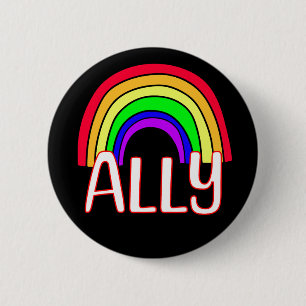 Badge Rond 5 Cm Alliance LGBTQIA+ Cute Arc en ciel et Fierté car