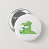 Badge Rond 5 Cm alligator affamé (Devant & derrière)