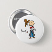 Badge Rond 5 Cm Allo ! Chiffre bouton de bâton de cowboy (Devant & derrière)