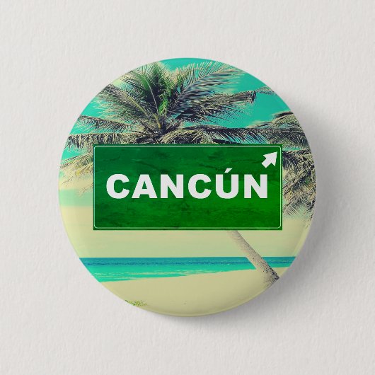 Badge Rond 5 Cm Allons à Cancun ! (Devant)