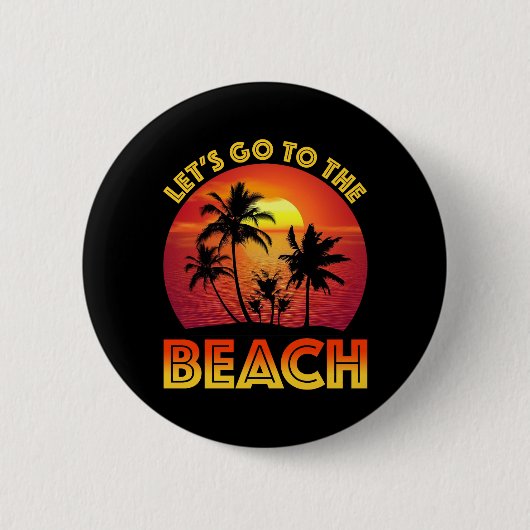 Badge Rond 5 Cm Allons à la plage (Devant)