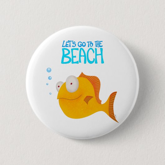 Badge Rond 5 Cm Allons à la plage ! (Devant)