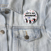 BADGE ROND 5 CM ALLONS BRANDON. (En situation)