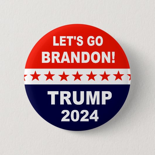 Badge Rond 5 Cm Allons Brandon TRUMP 2024 (Devant)