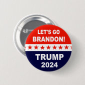 Badge Rond 5 Cm Allons Brandon TRUMP 2024 (Devant & derrière)