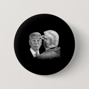 Badge Rond 5 Cm Allons Brandon Trump Écrit Sur Bidens Forehead :