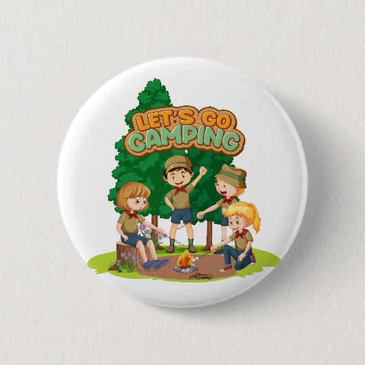 Badge Rond 5 Cm Allons camper  (Devant)
