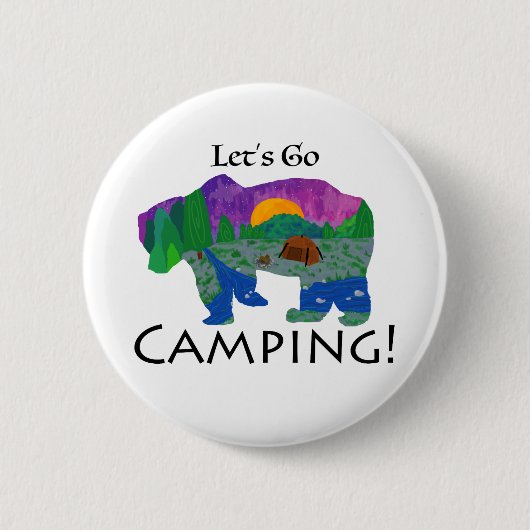 Badge Rond 5 Cm Allons camper (Devant)